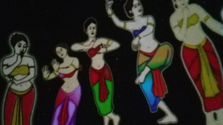 A still from a planetarium show depicting the Hindu myths of some constellations.