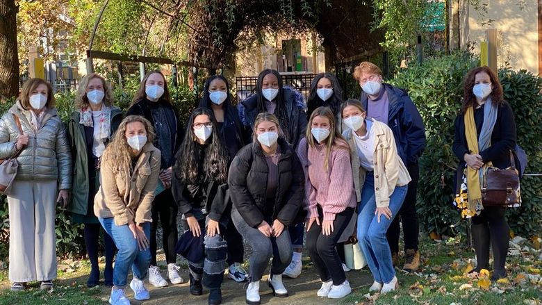 Penn State students and faculty pose as a group in Florence, Italy