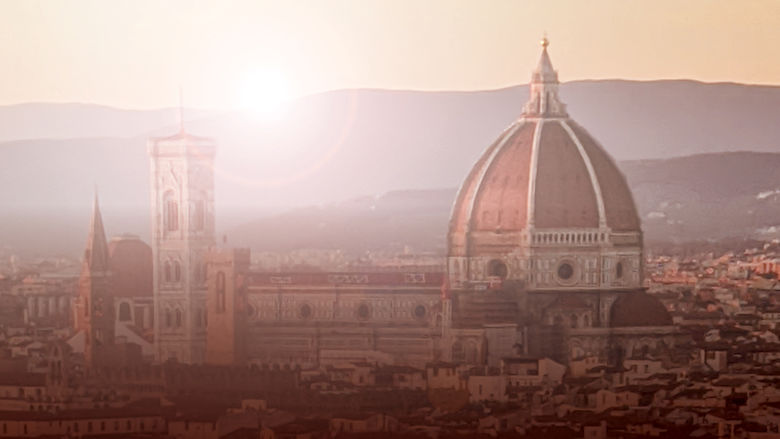 Sepia image of Florence skyline