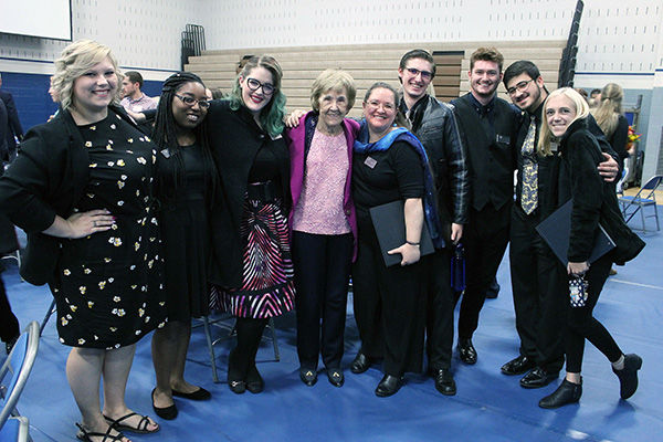 Kathryn Miner with Penn State Mont Alto Chorale members