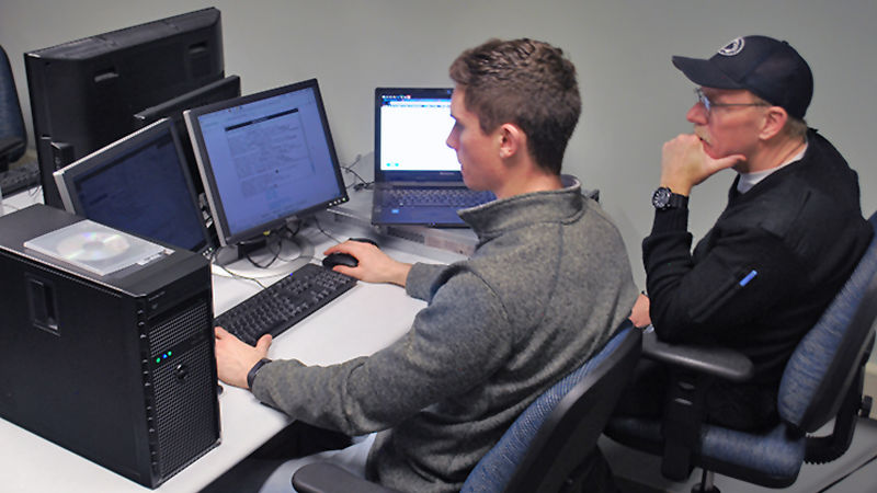 Dayne Connor works with IST faculty to develop two different capstone projects Dayne Connor works with IST faculty to develop two different capstone projects