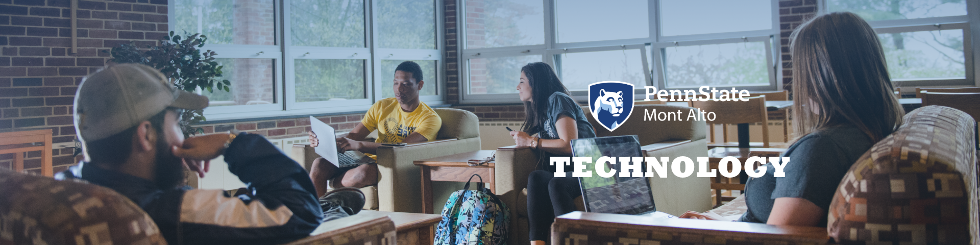 Students sitting together looking at laptops