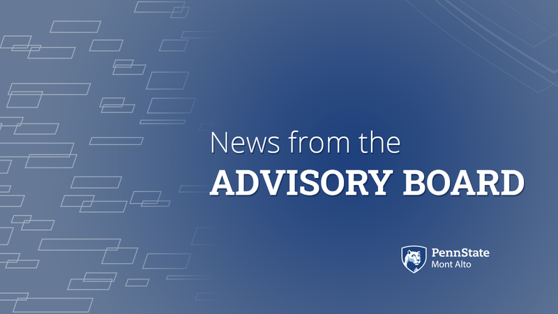 Blue and gray background "News from the Advisory Board" 