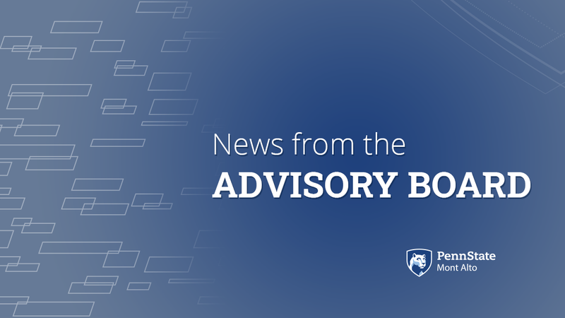 Blue and gray background "News from the Advisory Board"