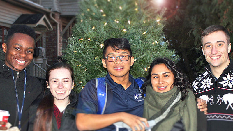 Melizza Zavala Duran spends time with friends on campus