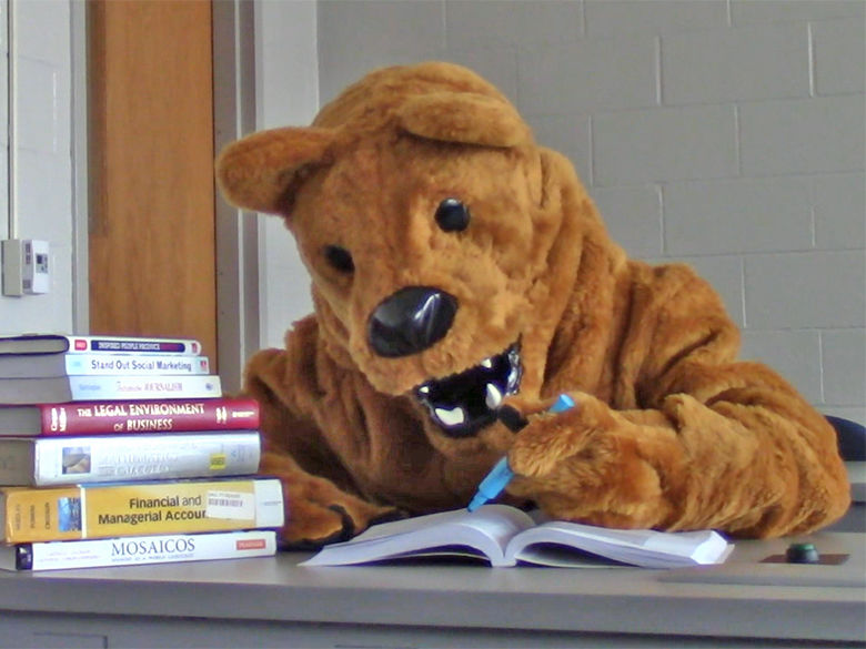 Nittany Lion studies using textbooks