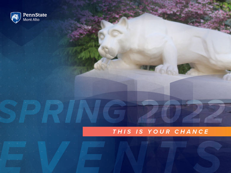 "Spring 2022 Events. This is your chance" Photo of Lion Shrine in background