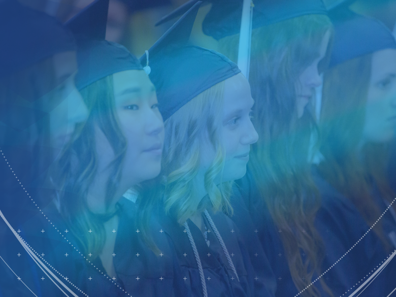 photo of female students during commencement