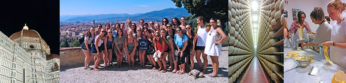 Banner collage of student experiences in Italy
