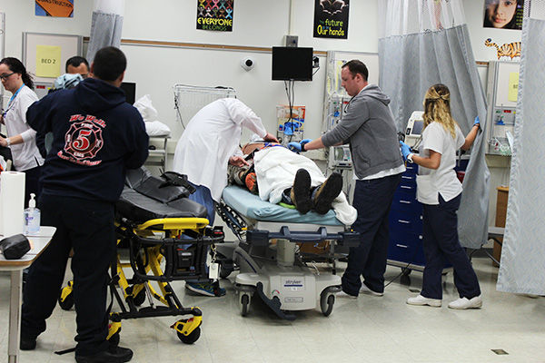 Nursing students during Mont Alto Trauma Scenario