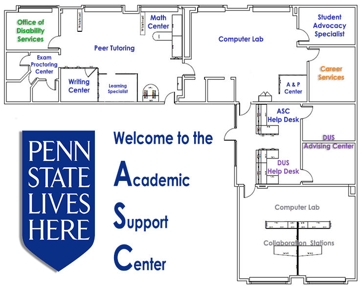 Image map of Academic Support Center