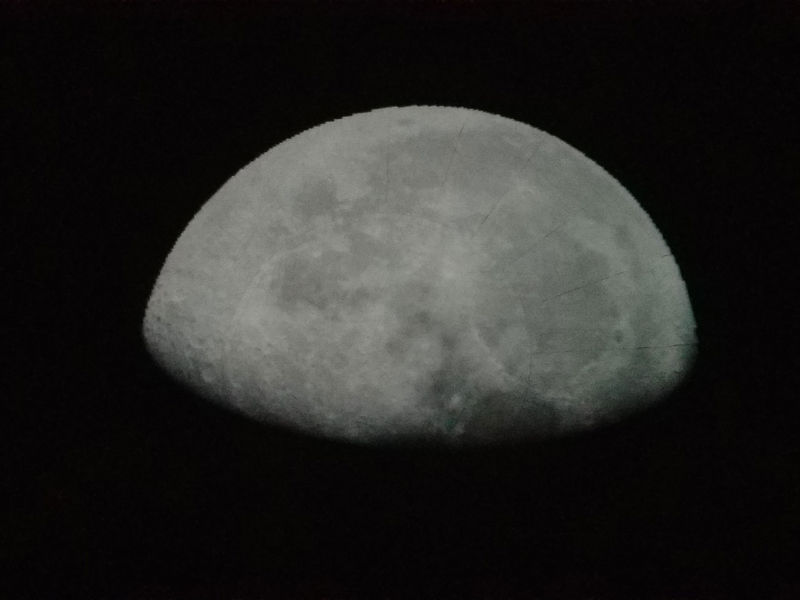 A still of the Moon from within the planetarium.
