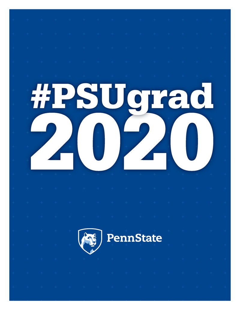 Graphical text and Penn State mark "PSUgrad 2020"