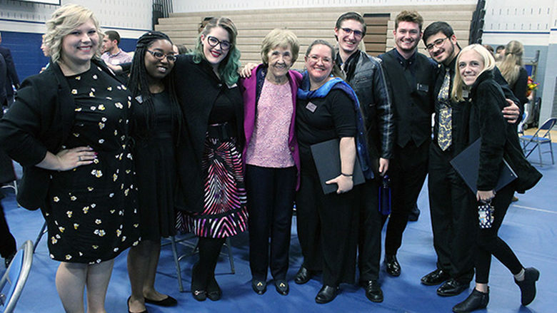 Kathryn Miner with Penn State Mont Alto Chorale members