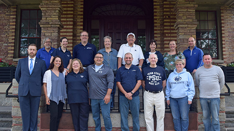 Board of Directors on the steps of historic Wiestling Hall