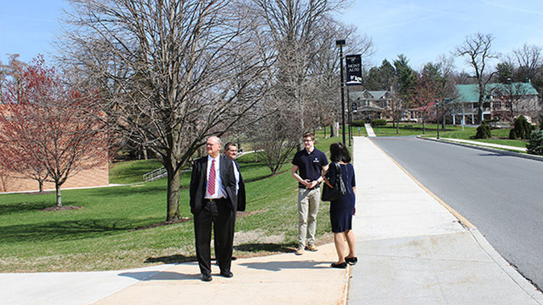 Hellemier and Wolpaw tour Penn State Mont Alto.
