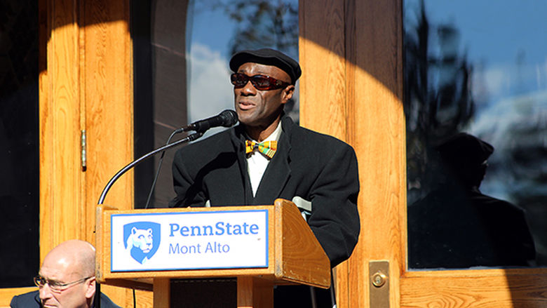 Francis K. Achampong, Penn State Mont Alto chancellor, addresses the audience.