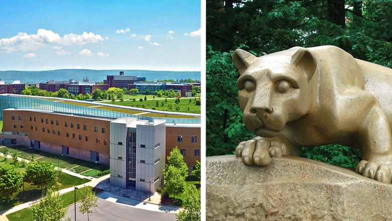 Lewis Katz Building and Lion Shrine