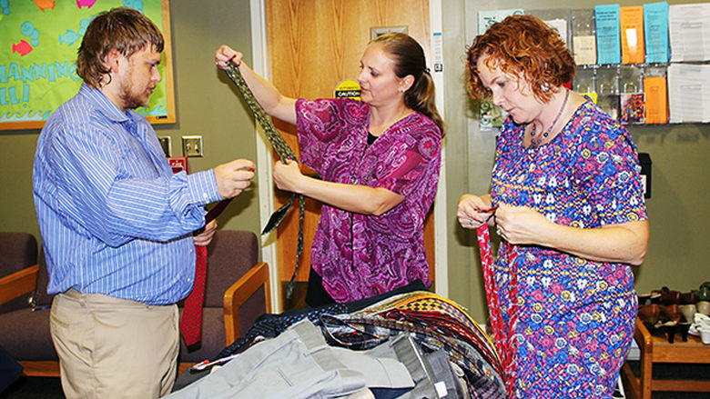 Riley Fledderjohn get help at Mont Alto Career Closet.