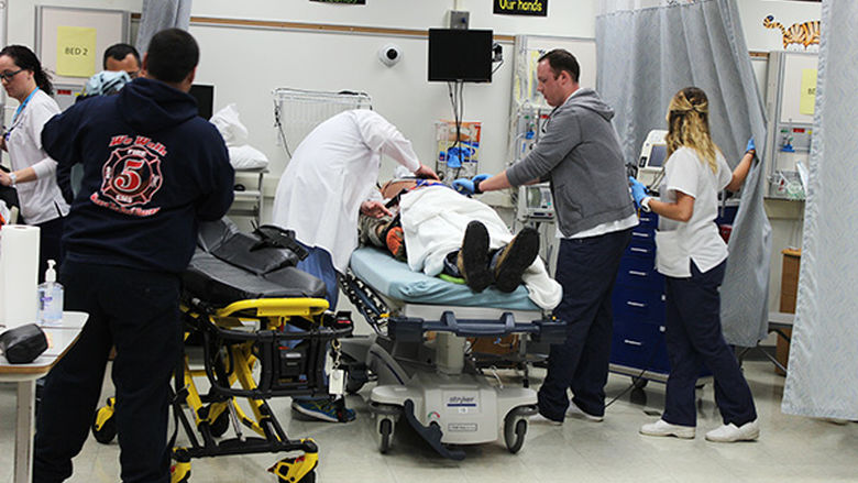Nursing students during Mont Alto Trauma Scenario