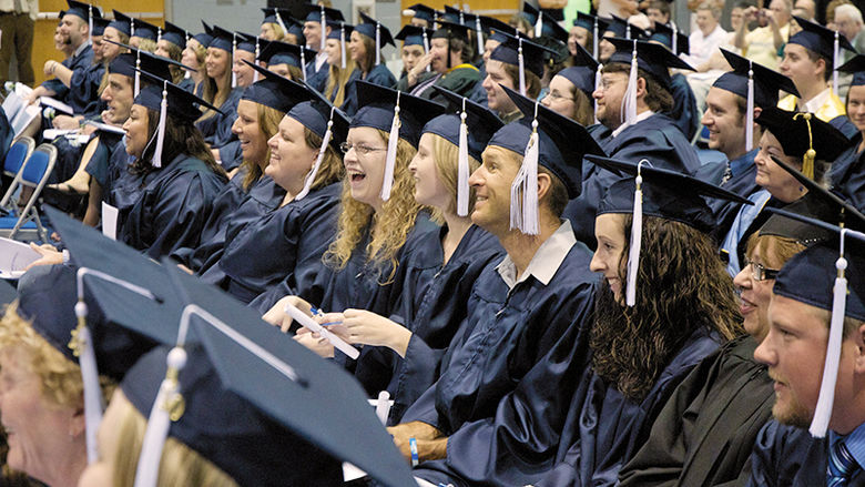 Male and female students graduate at Penn State Mont Alto
