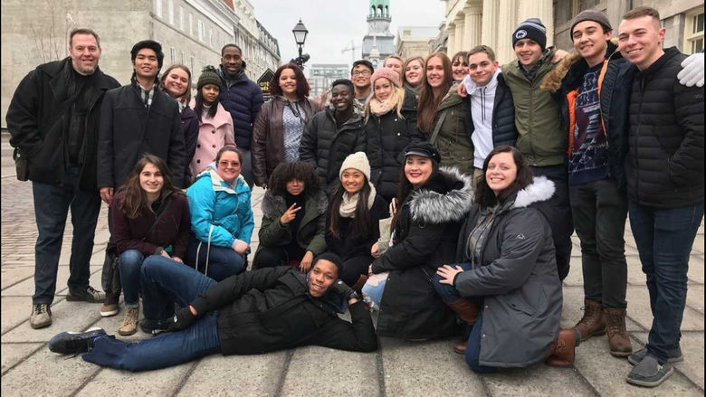 2018 Alternative Spring Break Student Group from Penn State Mont Alto in Old Town Montreal