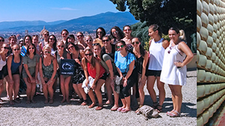 Banner collage of student experiences in Italy