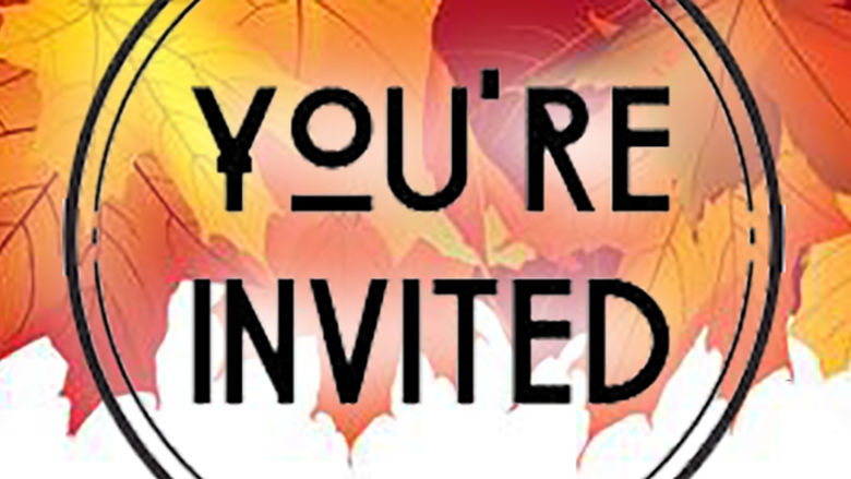 You're invited graphic with fall leaves