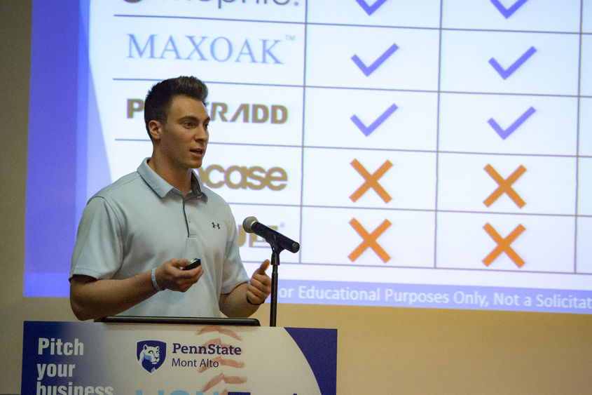 LION Tank participant pitches business idea at Penn State Mont Alto