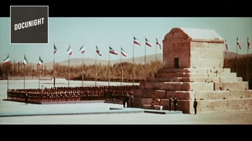 Cyrus the Great's tomb 1971 presentation of flowers by the Shah of Iran at Cyrus the Great's tomb 1971