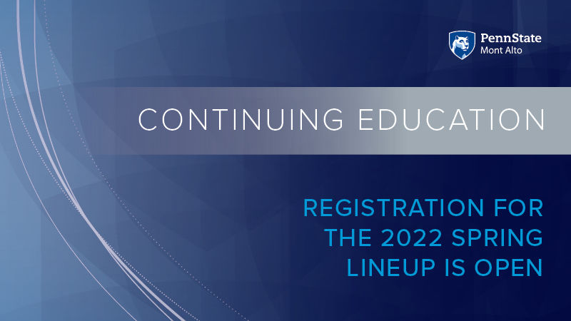 "Continuing Education: Registration for spring 2022 now open" 