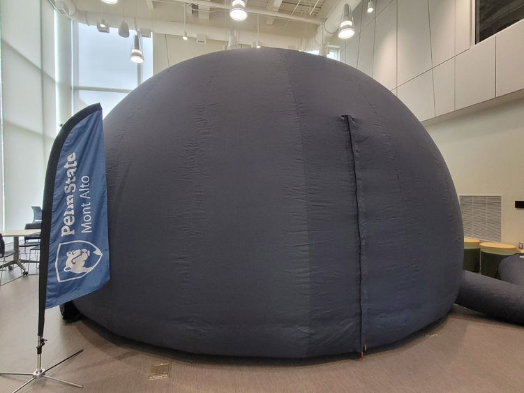 The inflated dome of the Mont Alto planetarium.